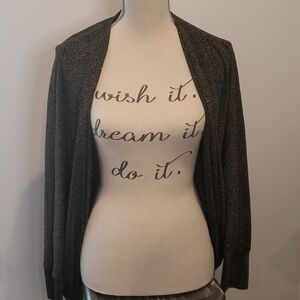 FREE WITH PURCHASE 𝅺F21 Bronze Metallic Bat Wing Sleeve Draped Cardigan